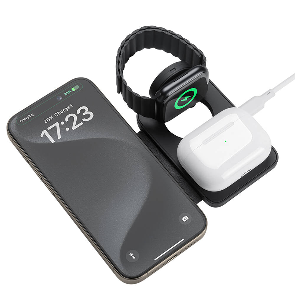 Benks W12-01 Telefon&Akıllı Saat&Kulaklık İçin 15W 3in1 Katlanabilir Magnetik Kablosuz Şarj Standı Benks W12-01 Telefon&Akıllı Saat&Kulaklık İçin 15W 3in1 Katlanabilir Magnetik Kablosuz Şarj Standı